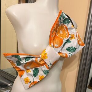 Orange Print Bow Crossbody Belt Fanny Pack